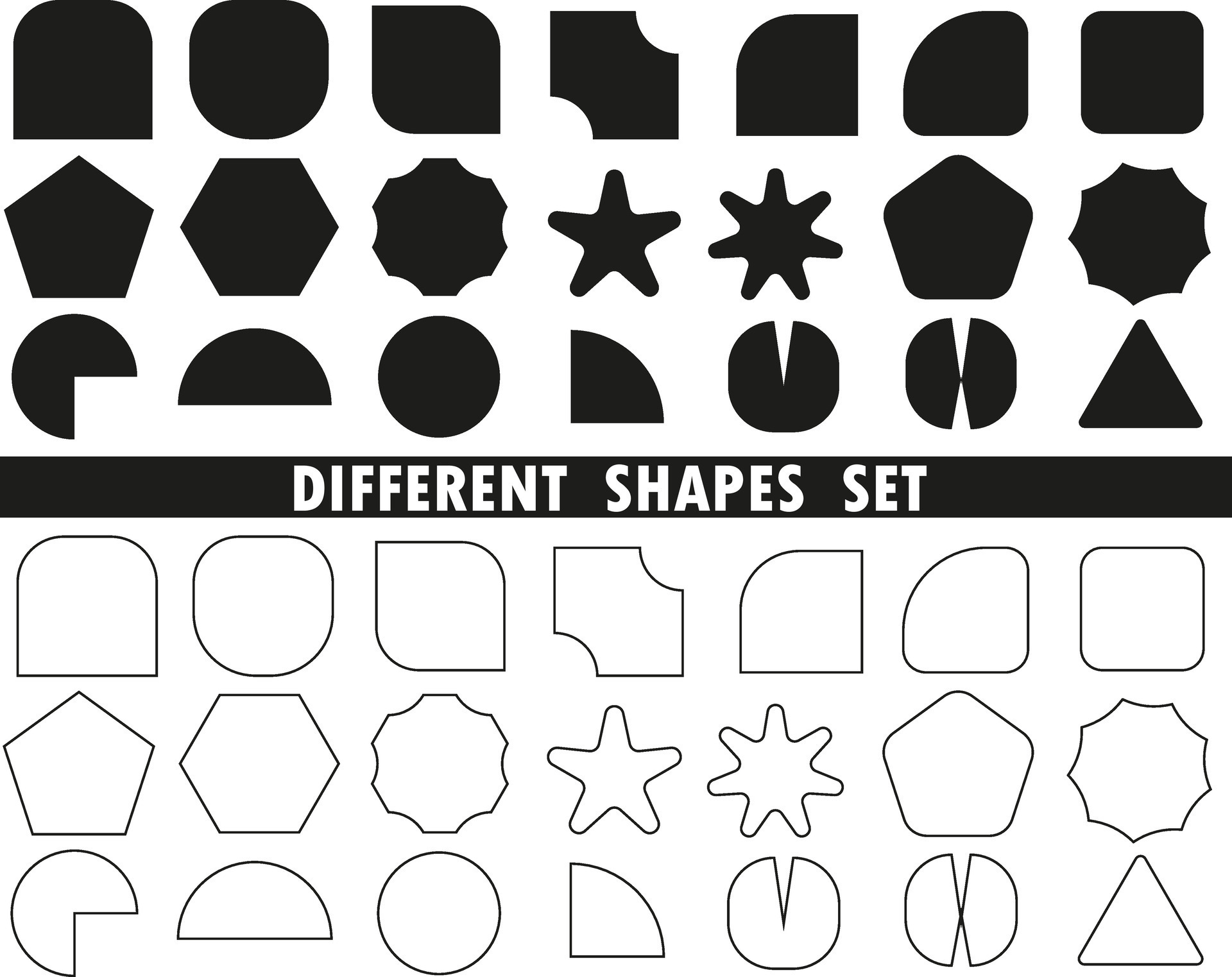 Set of shapes icons. Different shapes. Shapes of triangle, square
