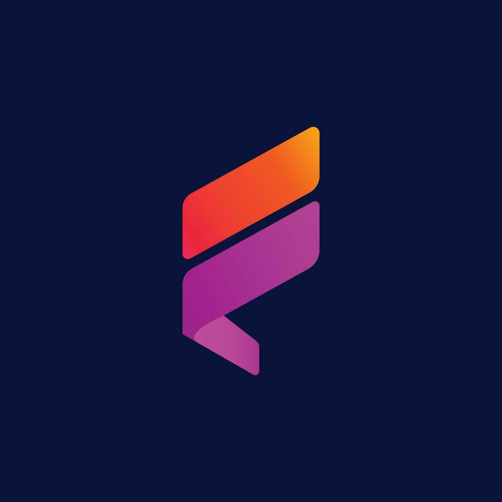 vector gradient f letter logo template