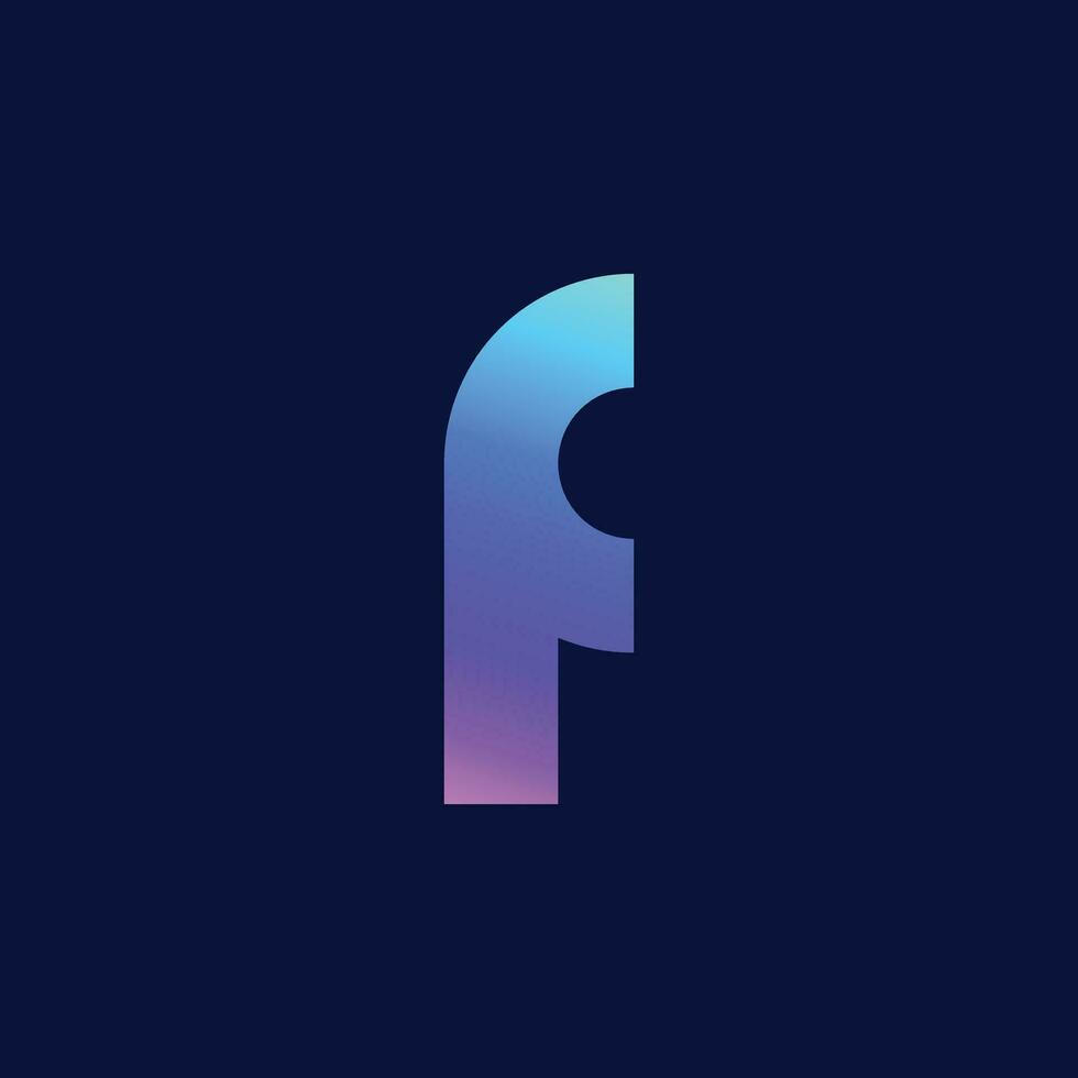 vector gradient F letter logo template with abstract shape