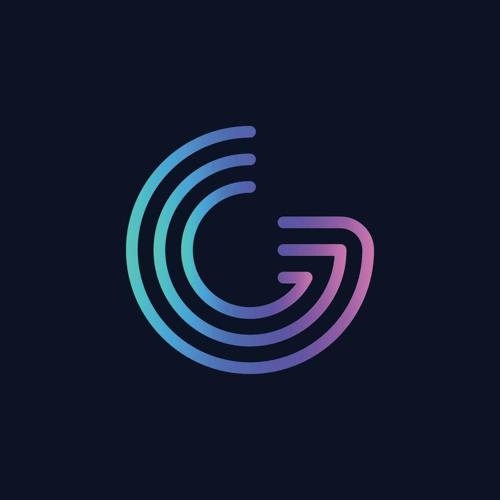 vector gradient g letter logo template