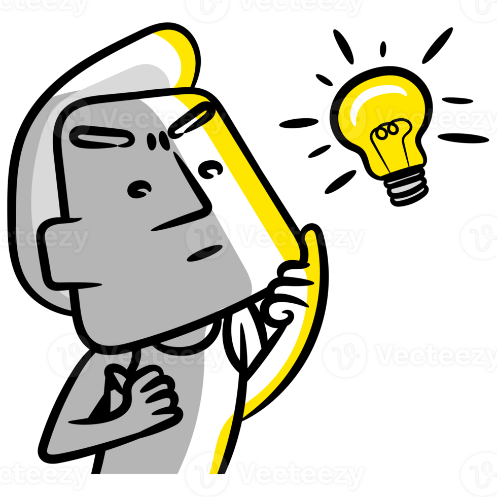 Got an idea white man cartoon gesture png