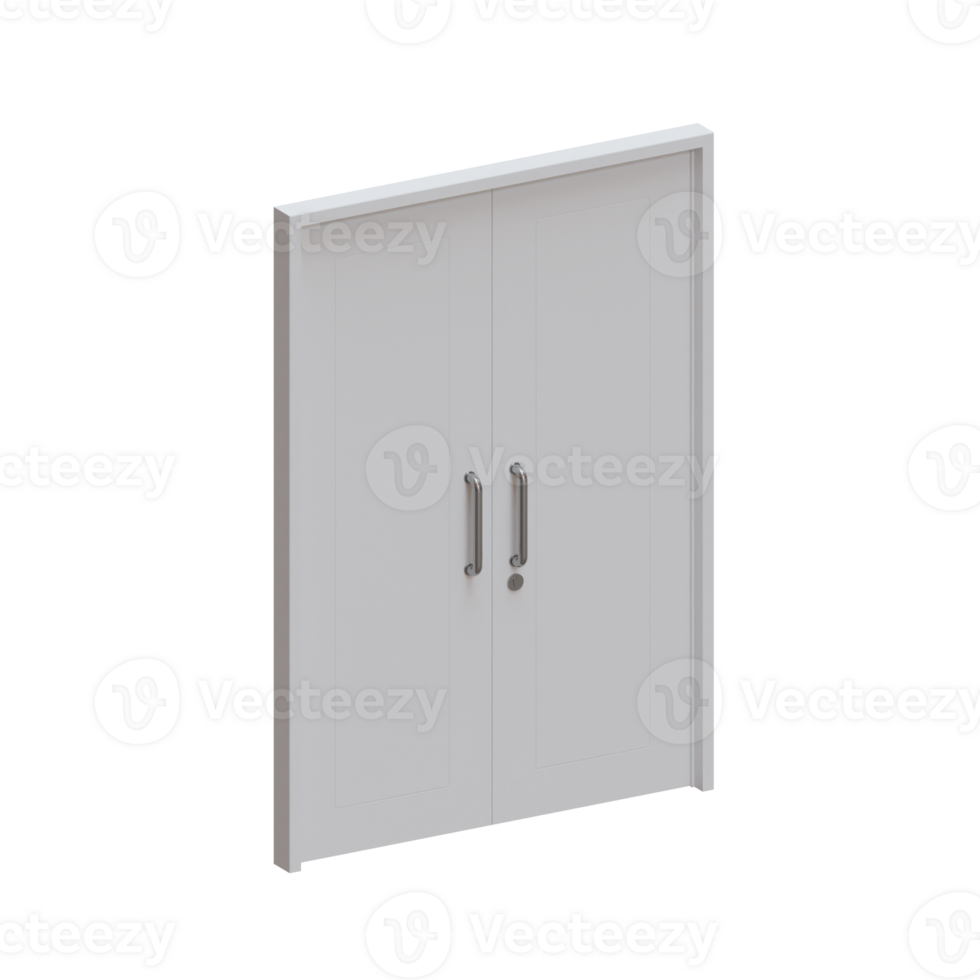 Double Swing Wood Door 3D Render Illustration Element 28285954 PNG