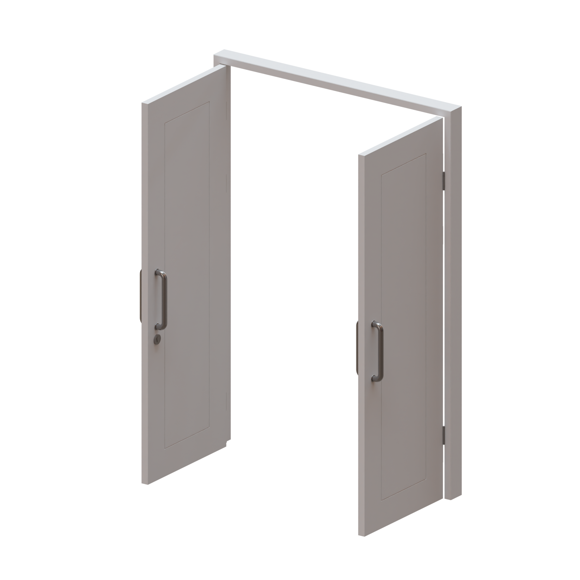 Double Swing Wood Door 3D Render Illustration Element 07 28285980 PNG