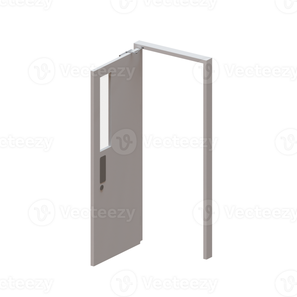 Classroom Door 3D Render Illustration Element png