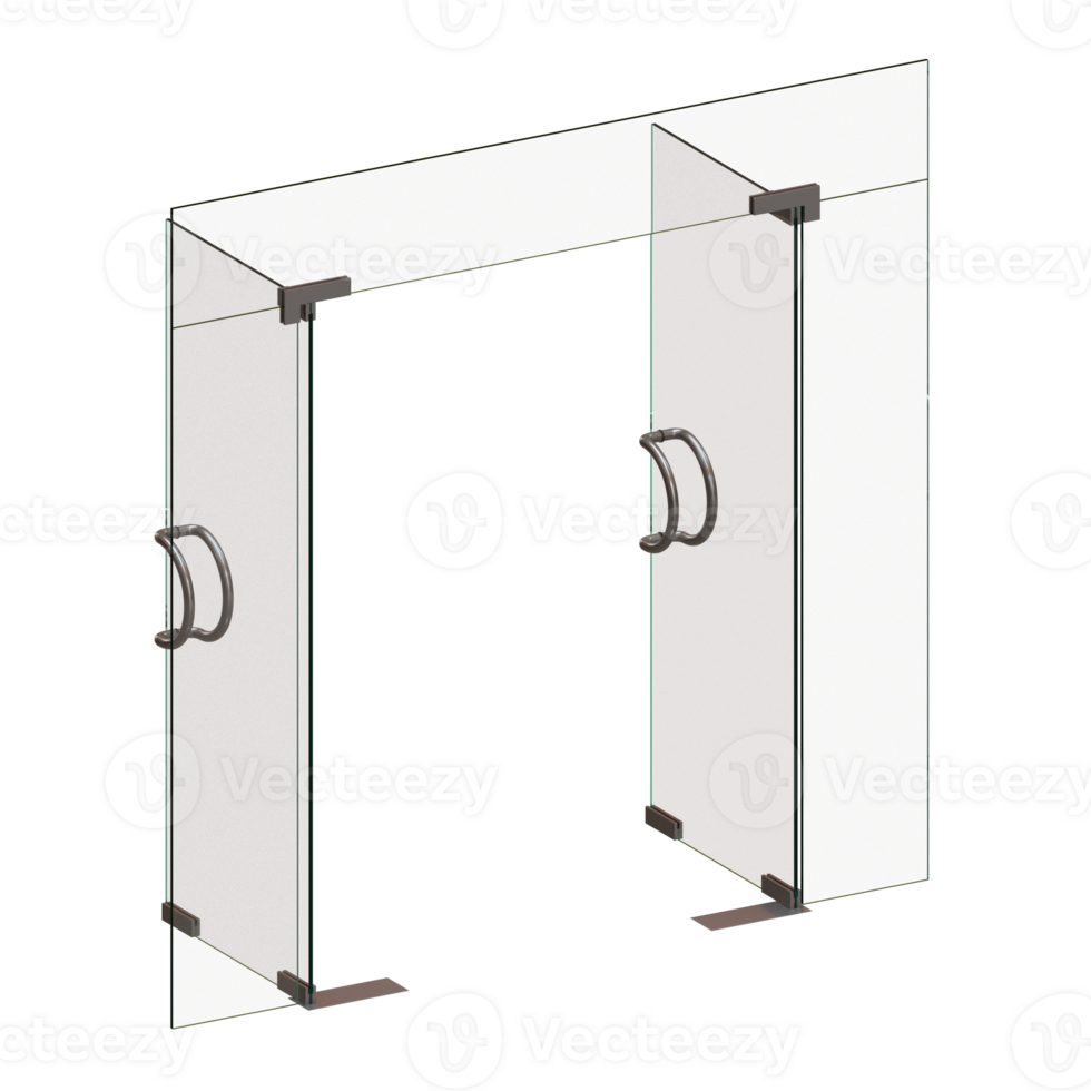 Single Framed Glass Door 3D Render Illustration Element png