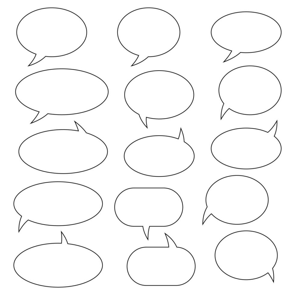 Blank empty speech bubbles, speaking or talk bubble, speech balloon, chat bubble line art vector icon for apps and websites..