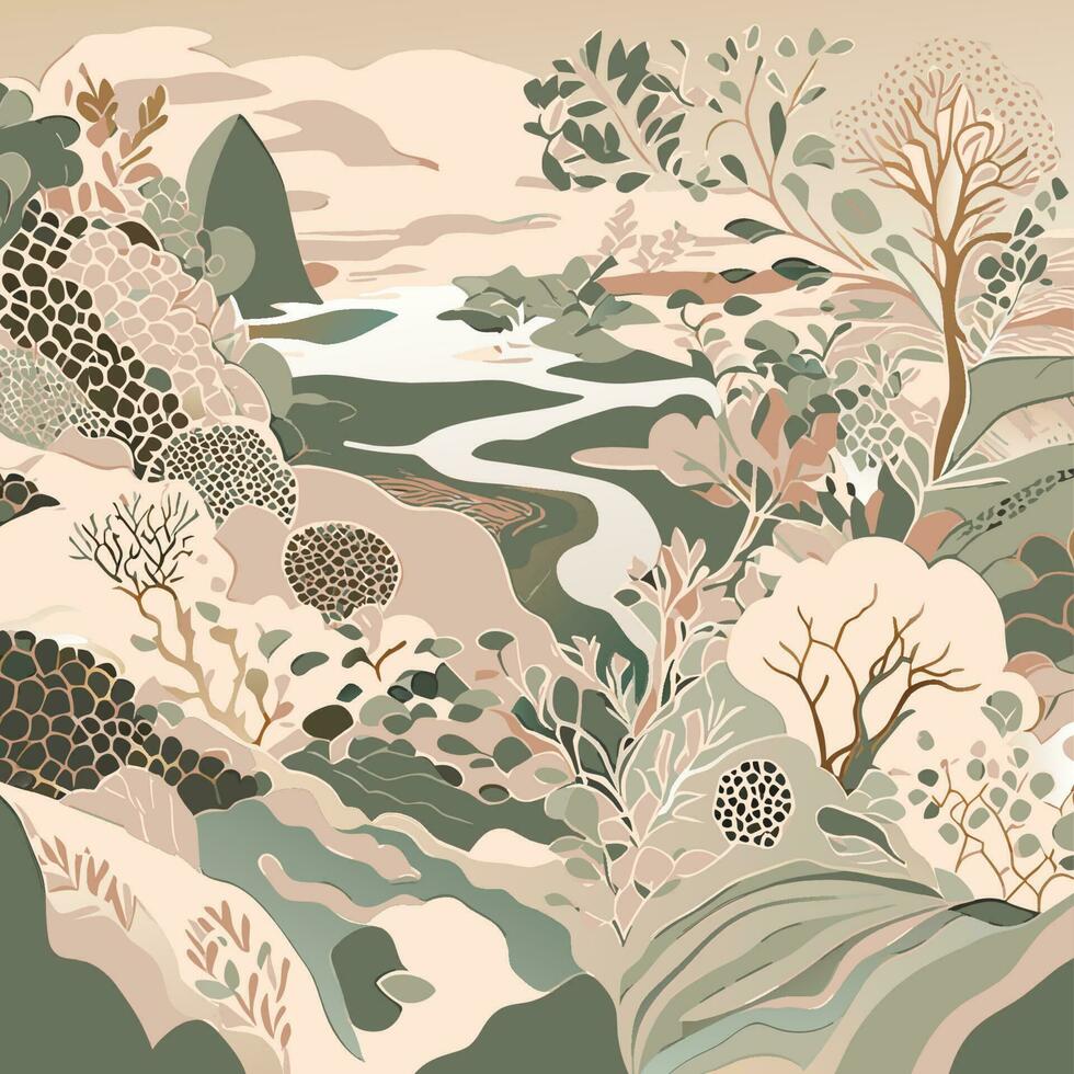 un textural resumen obra de arte inspirado por natural elementos. vector