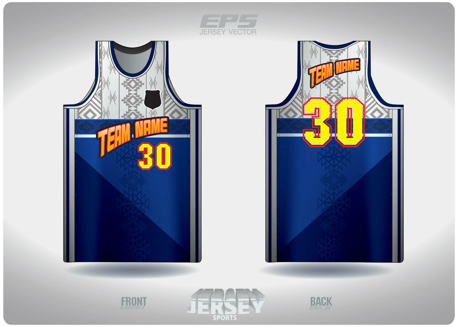 EPS jersey sports shirt vector.blue indigenous tribal pattern design