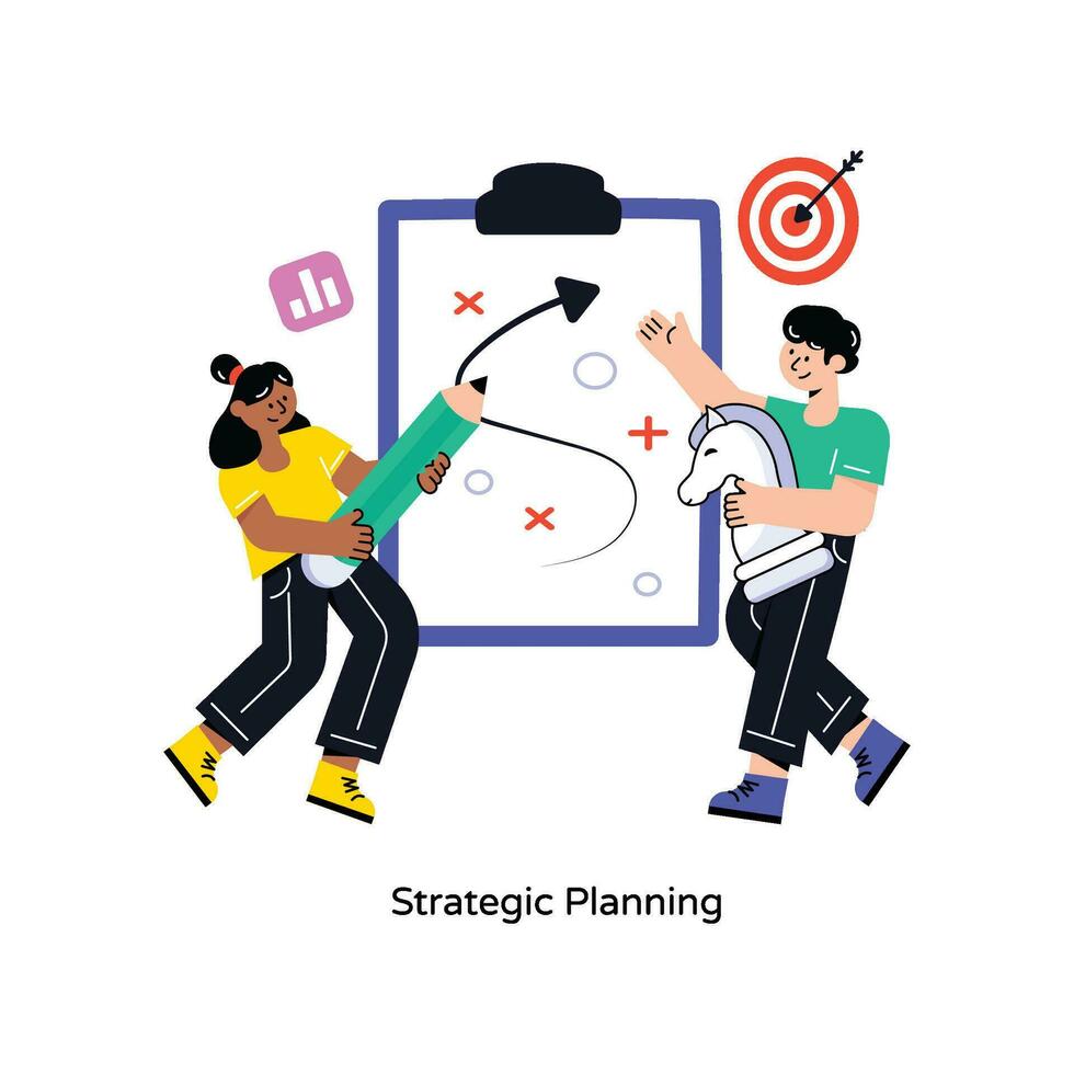Strategic Planning Flat Style Design Vector illustration. Stock illustration