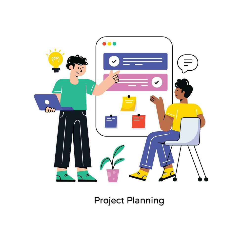 Project Planning Flat Style Design Vector illustration. Stock illustration