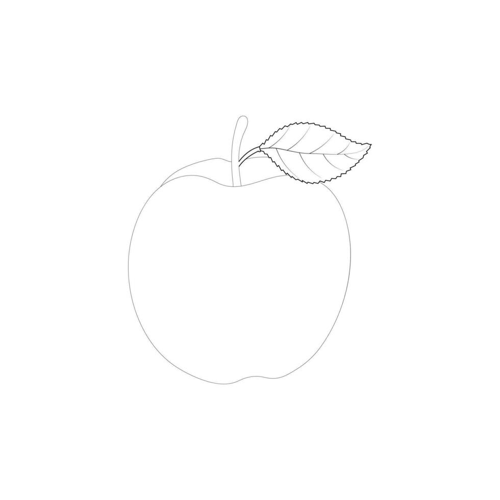 manzana frutas colorante página para niños vector