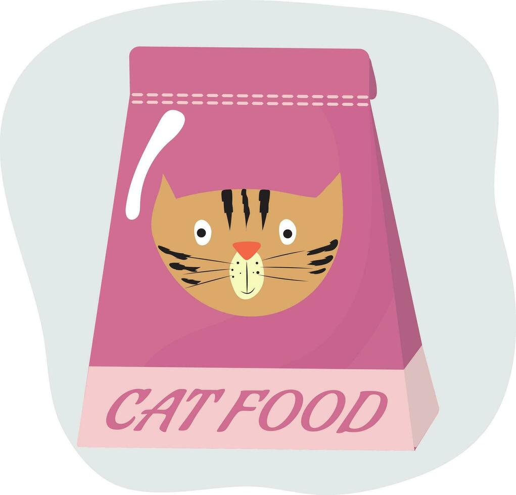 Dry food for cats. High quality vector illustration.