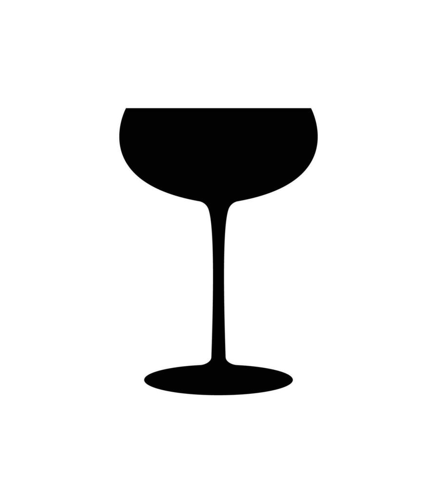 Luxurious glass cup silhouette, glassware Juice water limonade Cup icon vector