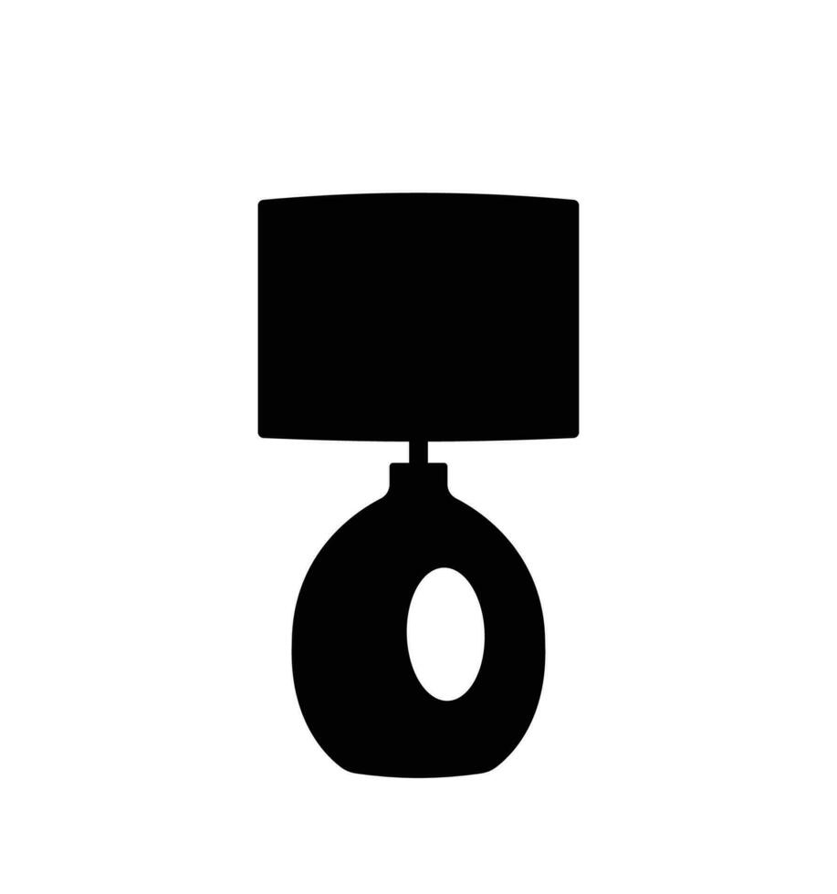 Table lamp silhouette, work, study and bedroom decor light lamp vector