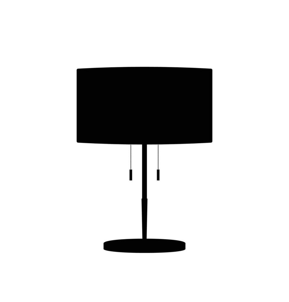 Half metal table lamp silhouette, work, study and bedroom decor light lamp vector