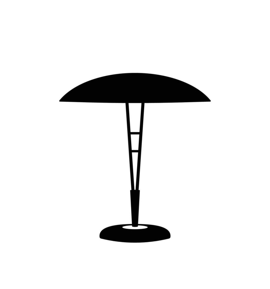 Metal Table lamp silhouette, work, study and bedroom decor light lamp vector