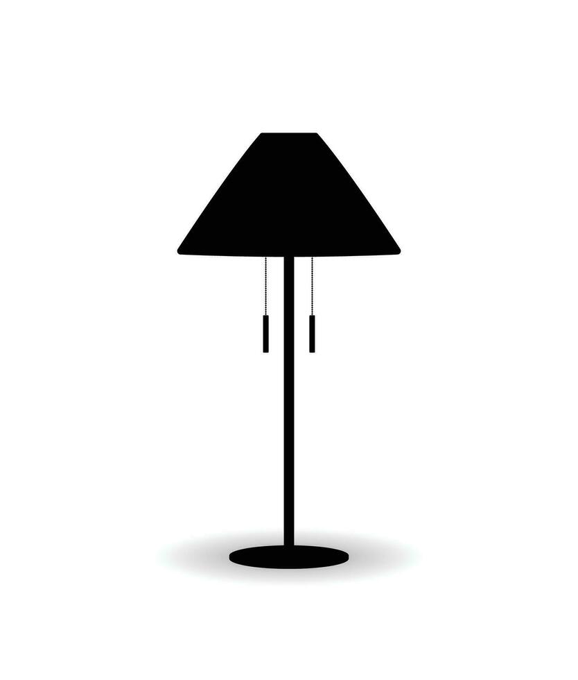 Modern metal table lamp silhouette, work, study and bedroom decor light lamp vector