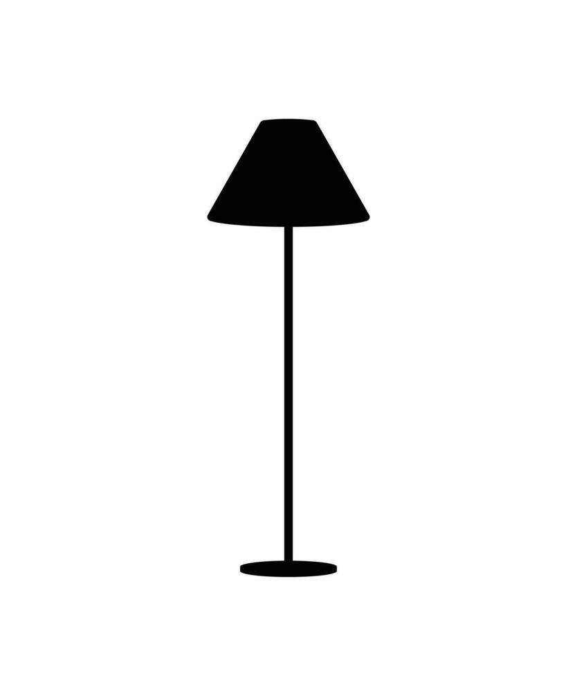 Modern floor lamp silhouette, work, living room and bedroom decorative light lamp vector