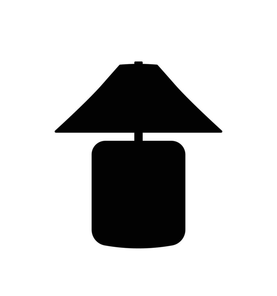 Modern table lamp silhouette, study and bedroom decor light lamp vector