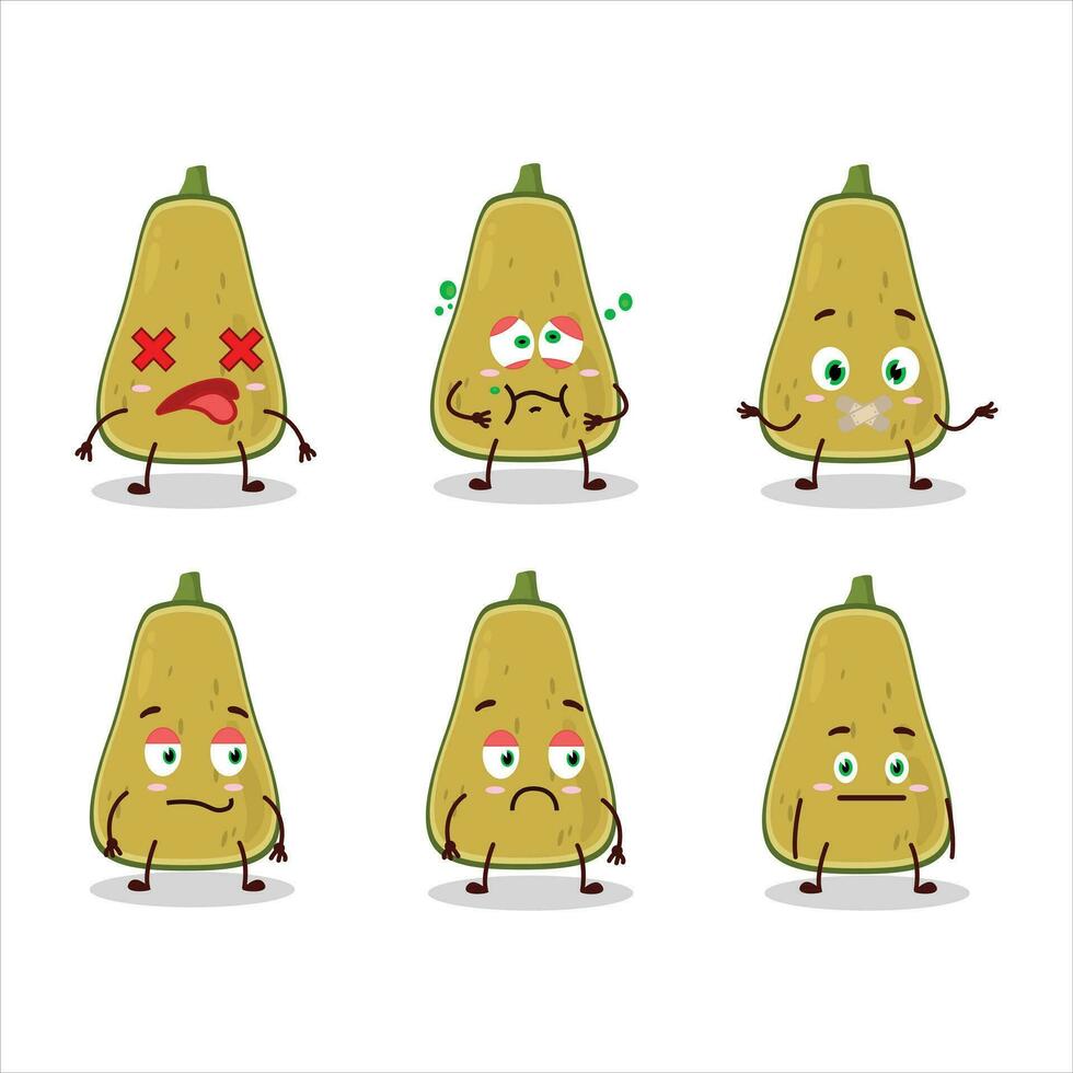 Slice of squash cartoon character with nope expression vector