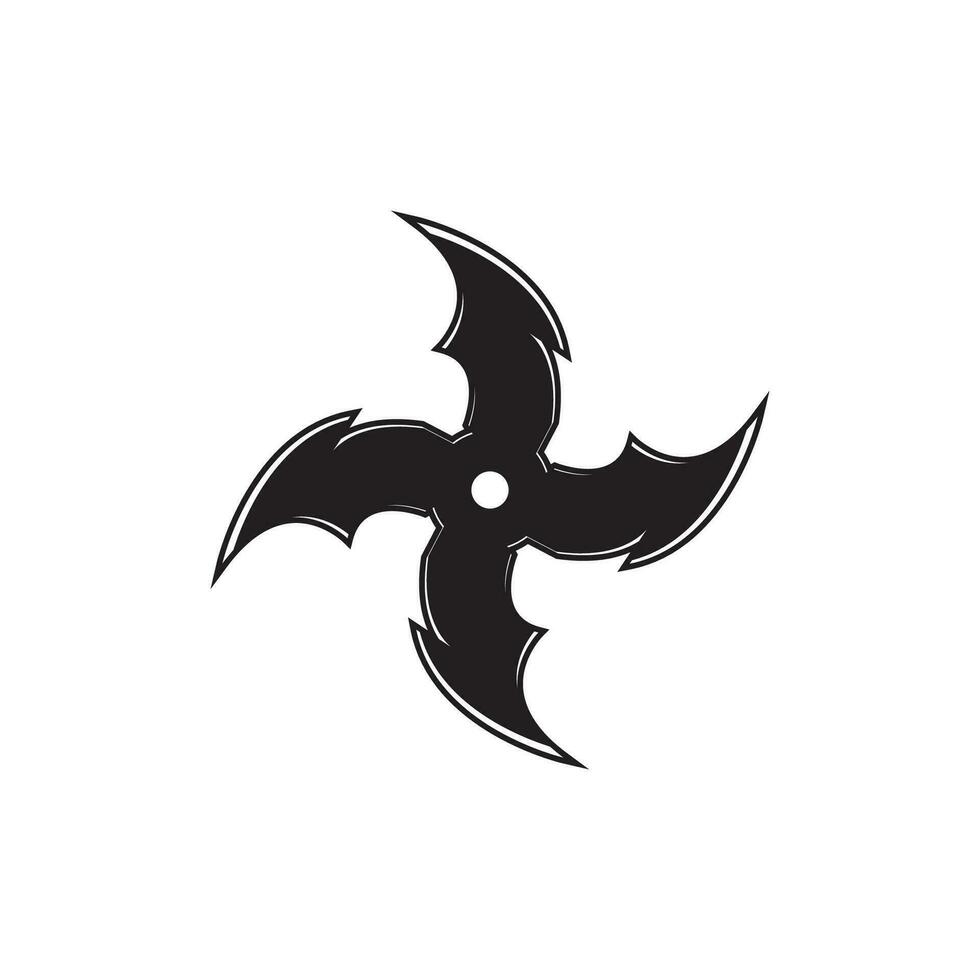 ninja shuriken logo vector modelo