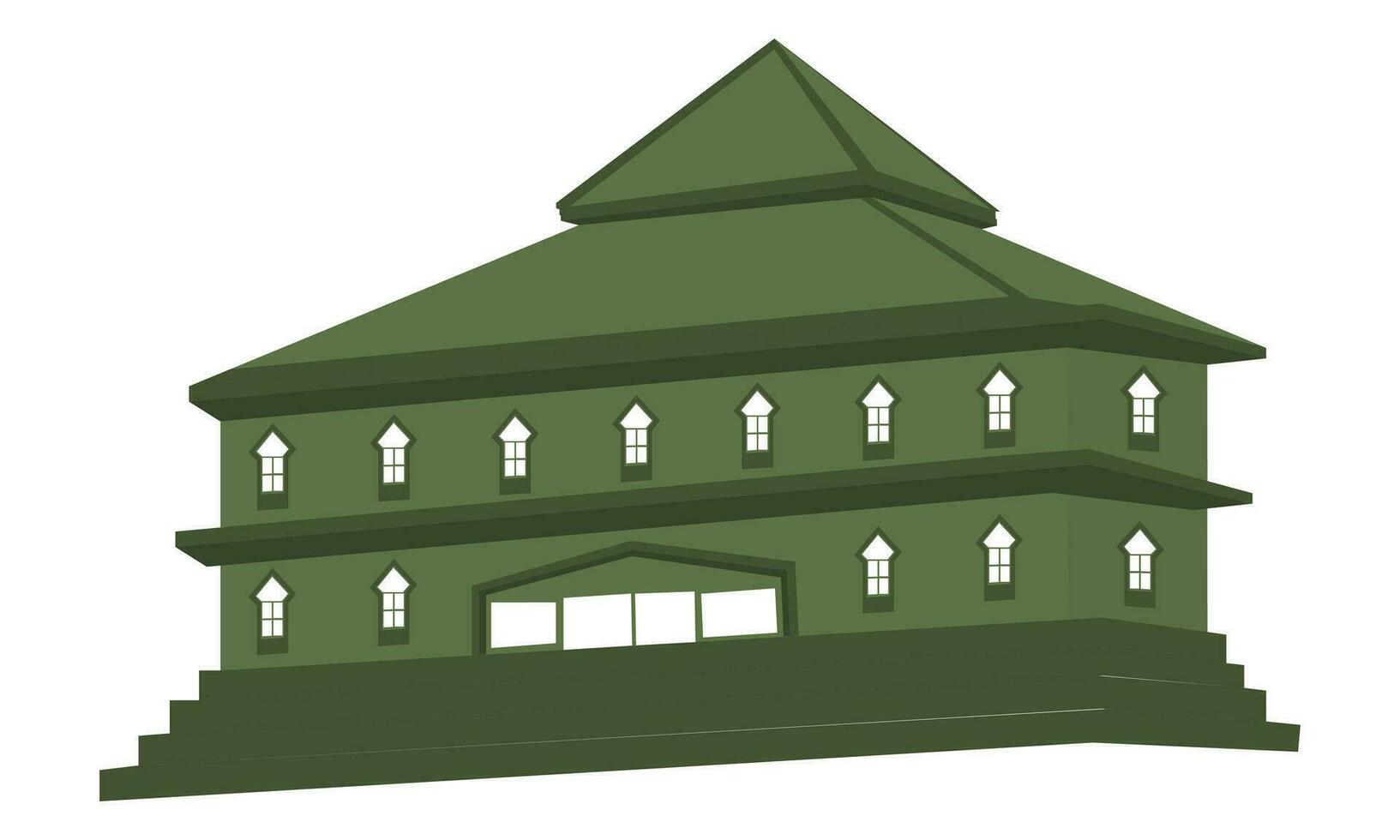 illustration of a green mosque building vector