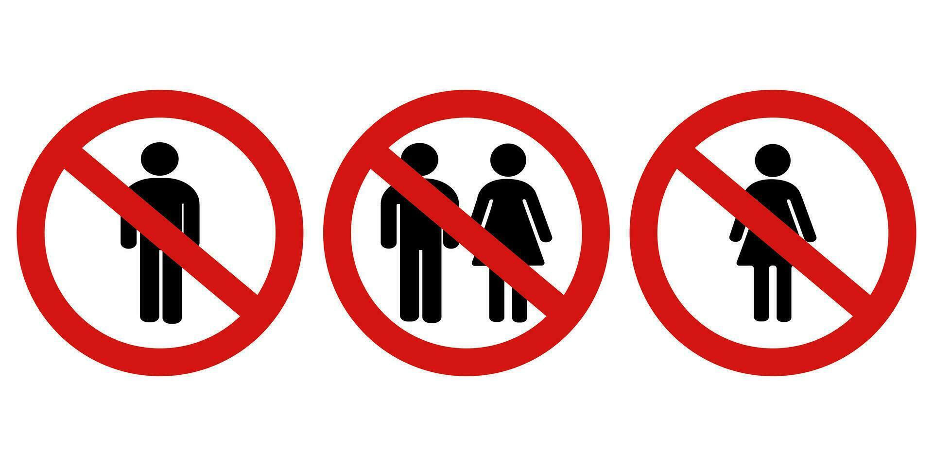 no entry male and female sign vector