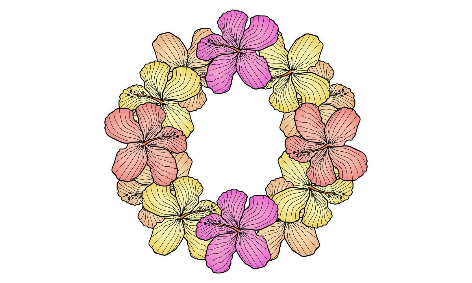 un ilustraciones de hibicus flores vector