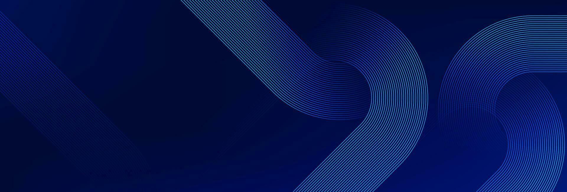 Abstract blue background with glowing circle lines. Modern shining line art design. Futuristic concept. Banners, posters, covers, wallpapers. Vector illustration