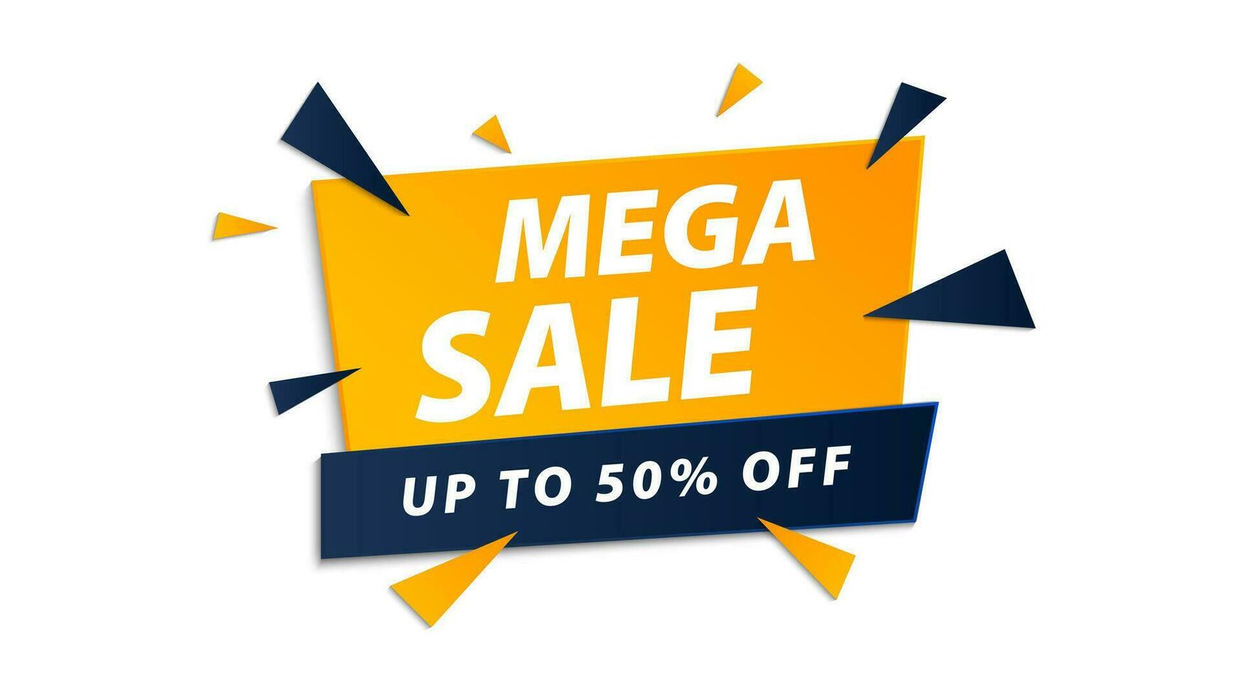 Mega sale label. Sale discount message symbol. Sale advertising sign. Special offer banner, poster. Vector illustration