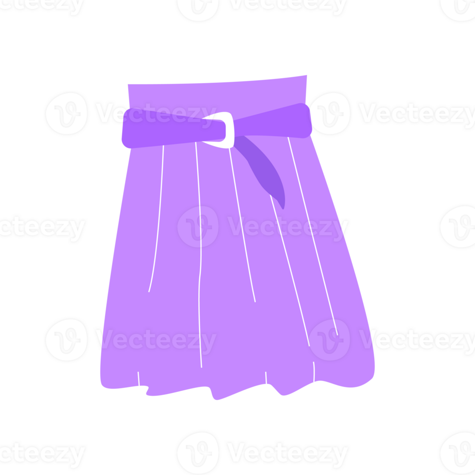 Purple short skirt cartoon element png