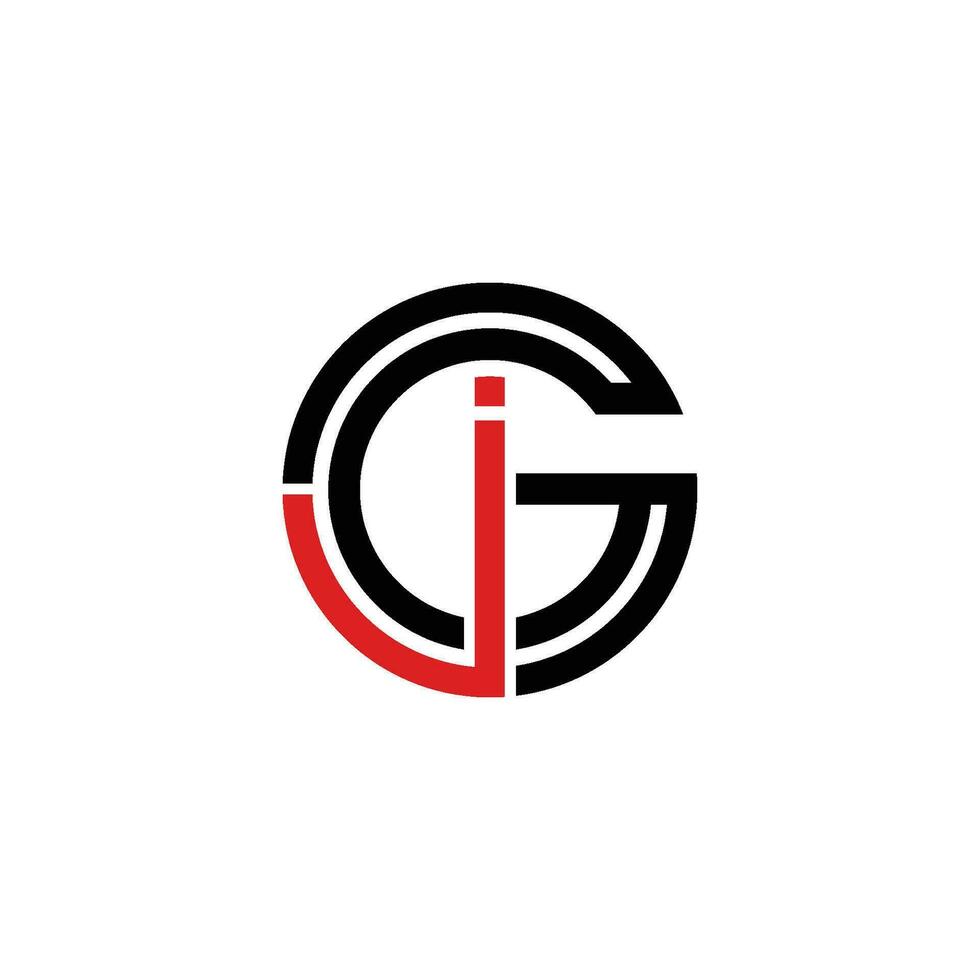 A creative JG GJ logo design template vector