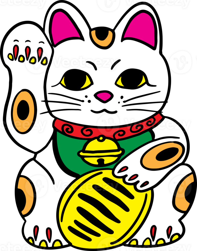 The Maneki Neko drawing image for Japanese concept png