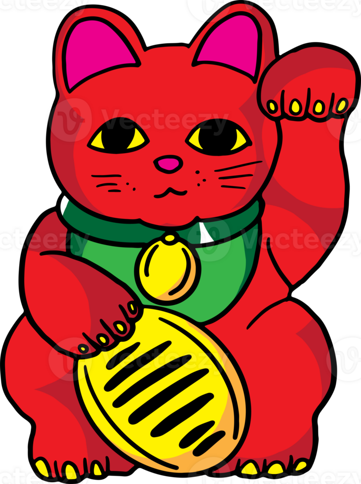 The Maneki Neko drawing image for Japanese concept png
