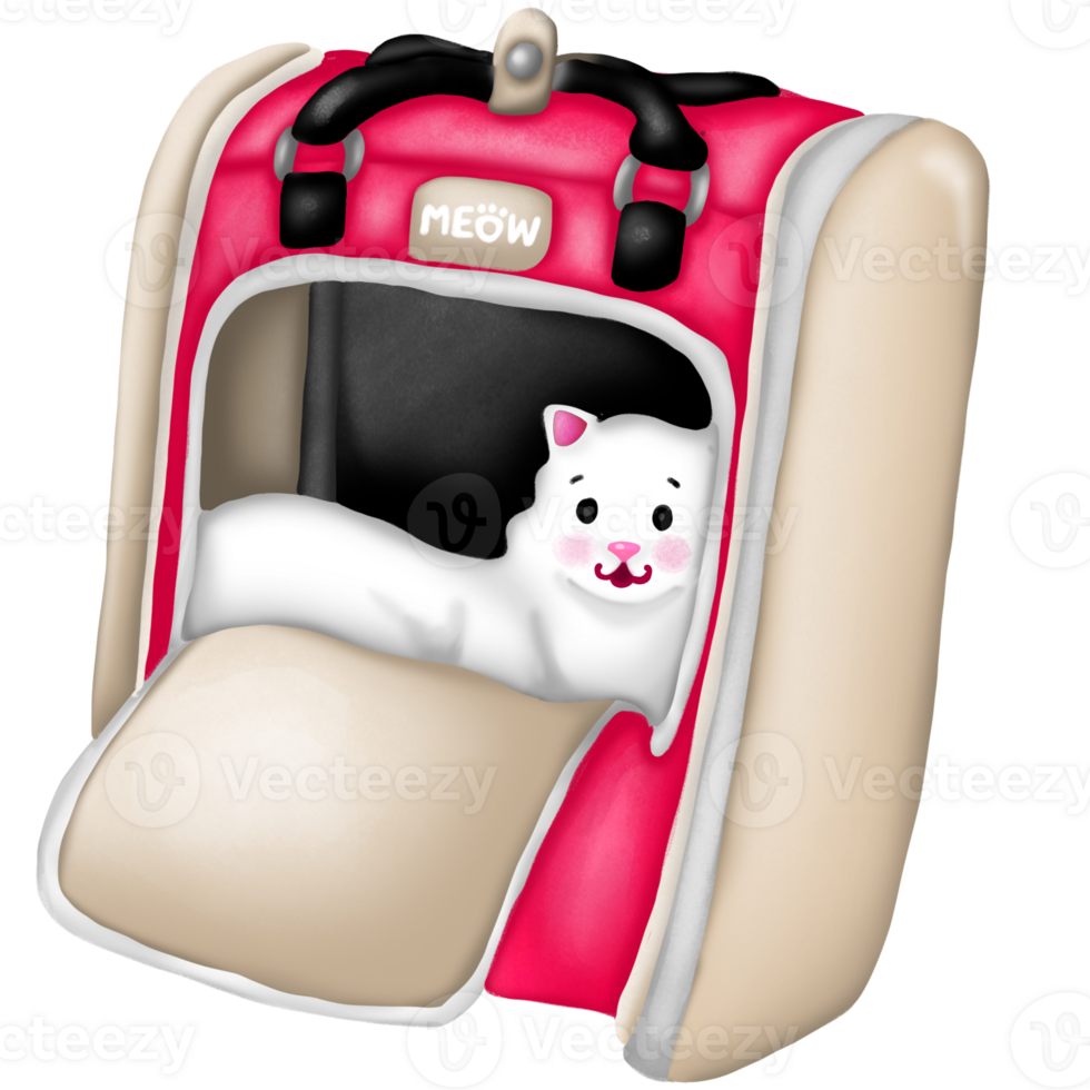 Cat sleep in backpack png