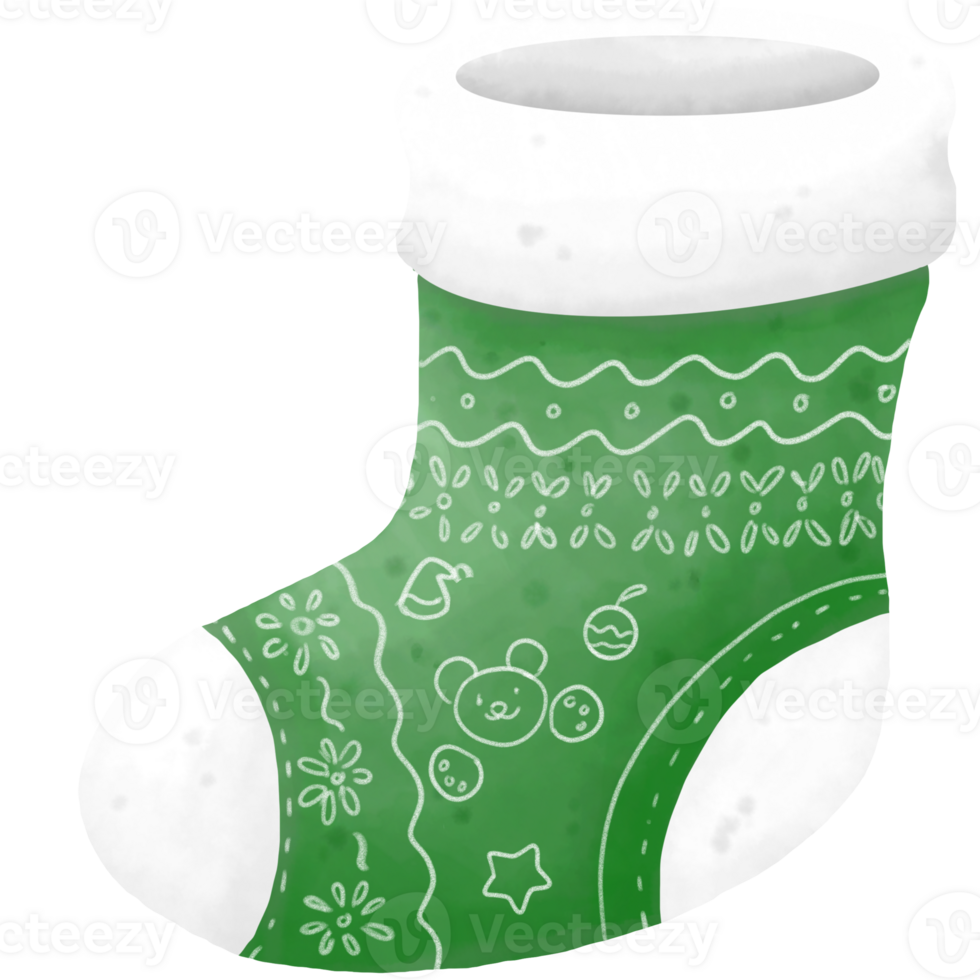 Green sock for Christmas png
