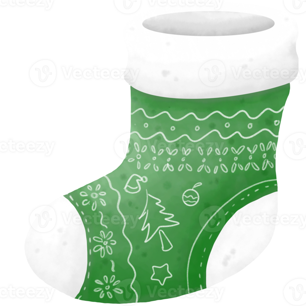 Green sock for Christmas png