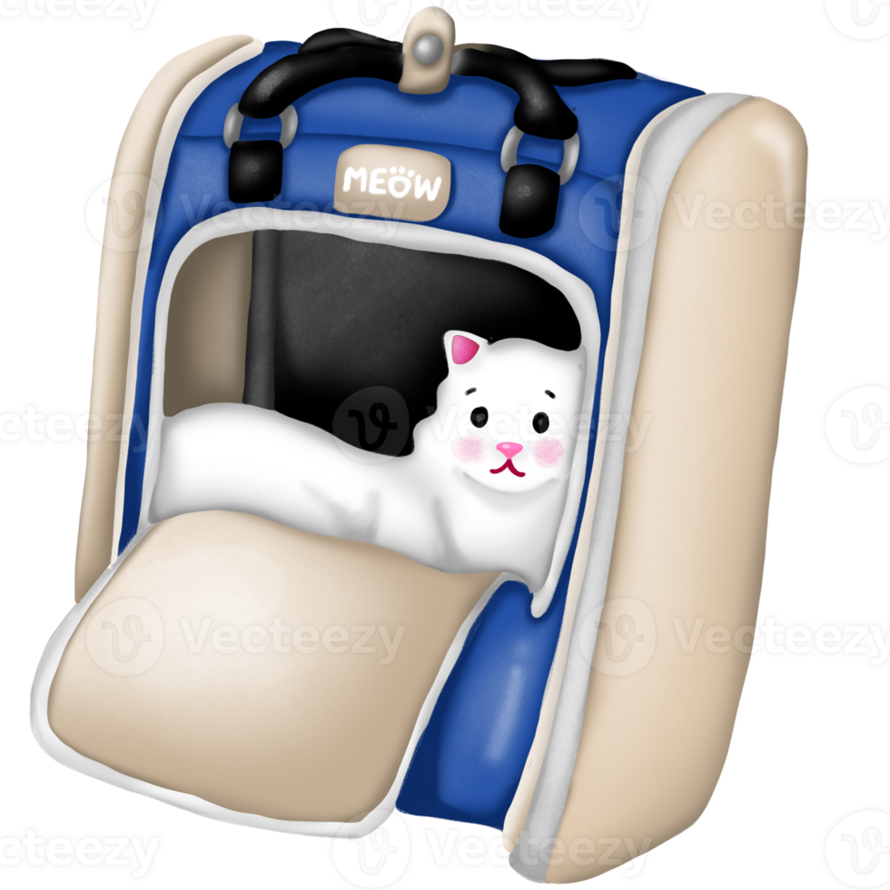 Cat sleep in backpack png