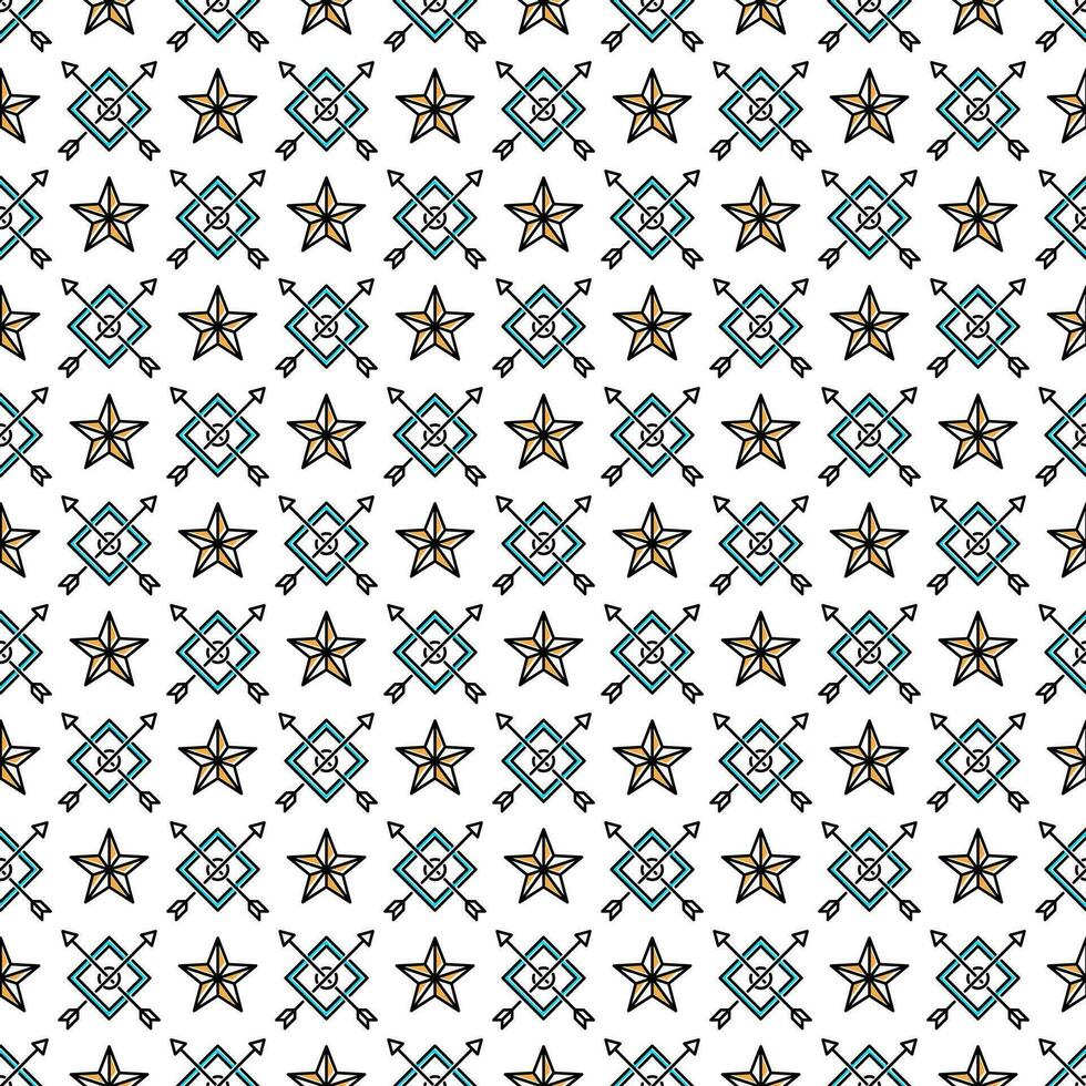a pattern with stars and squares on a white background vector
