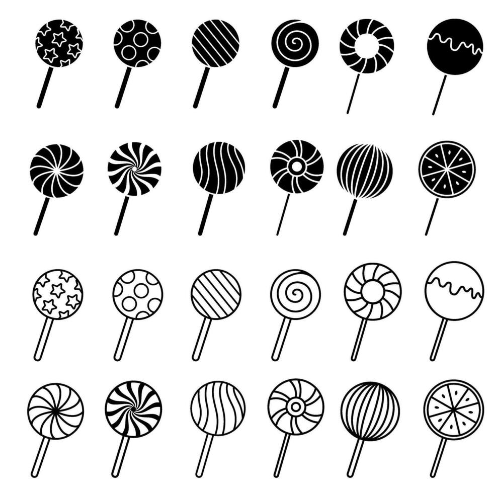 Lollipop icon vector set. Candy illustration sign collection. Sweets symbol or logo.