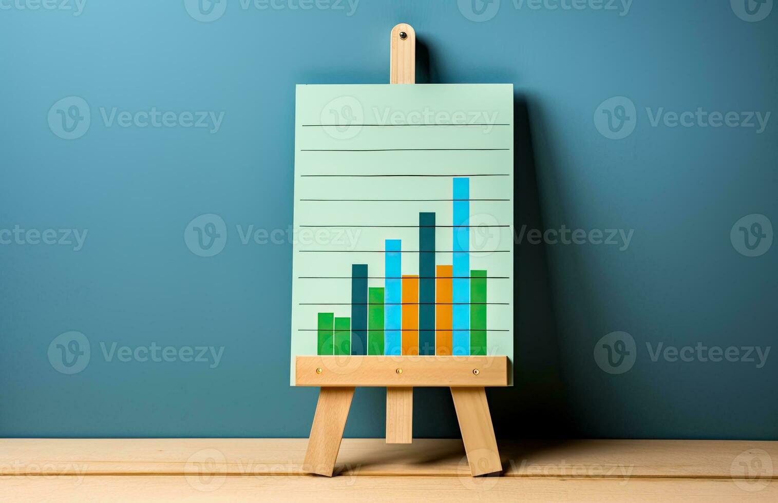 Business data trend on an easel. Growth and performance concept. AI Generated photo