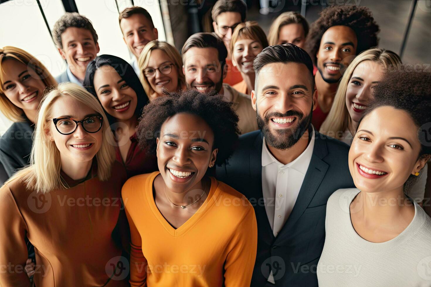 grupo de multiétnico negocio personas en el oficina. ai generado foto