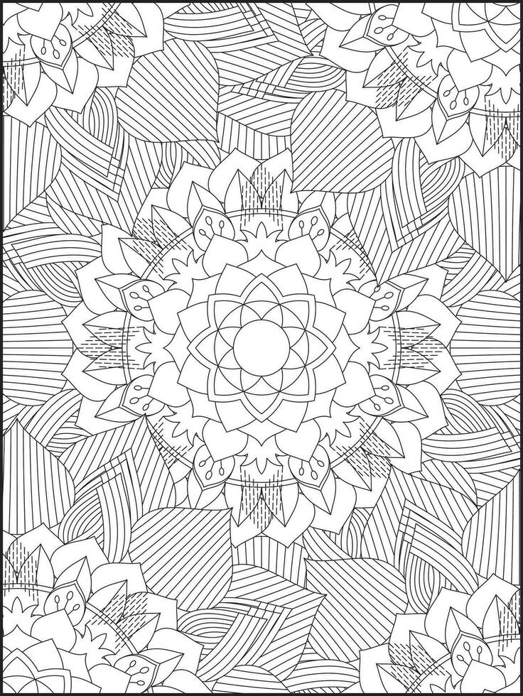 Mandala, mandala coloring page, floral mandala coloring page. Floral Mandala Pattern Adult Coloring Page vector