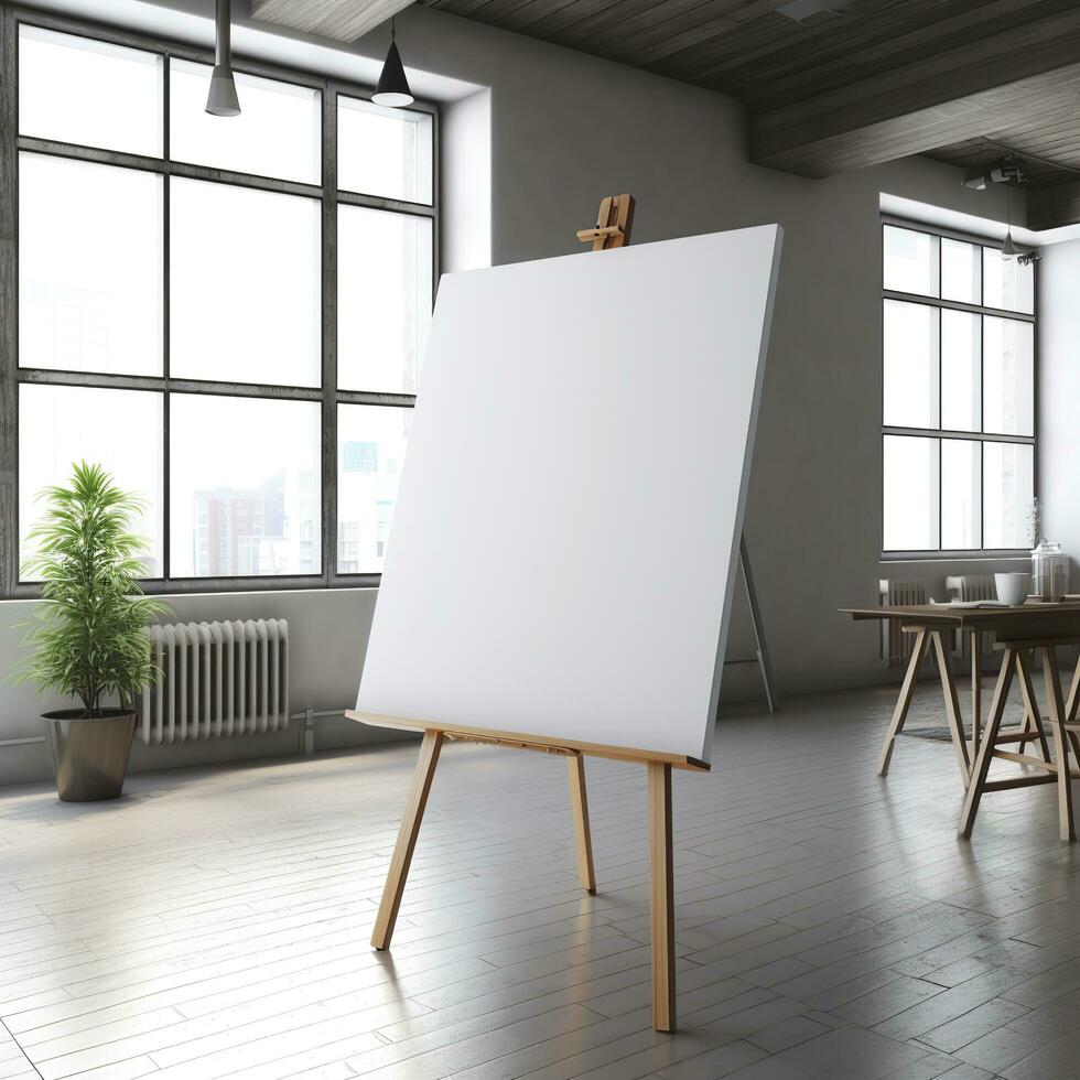 Blank canvas Mock up interior design. Generative AI photo