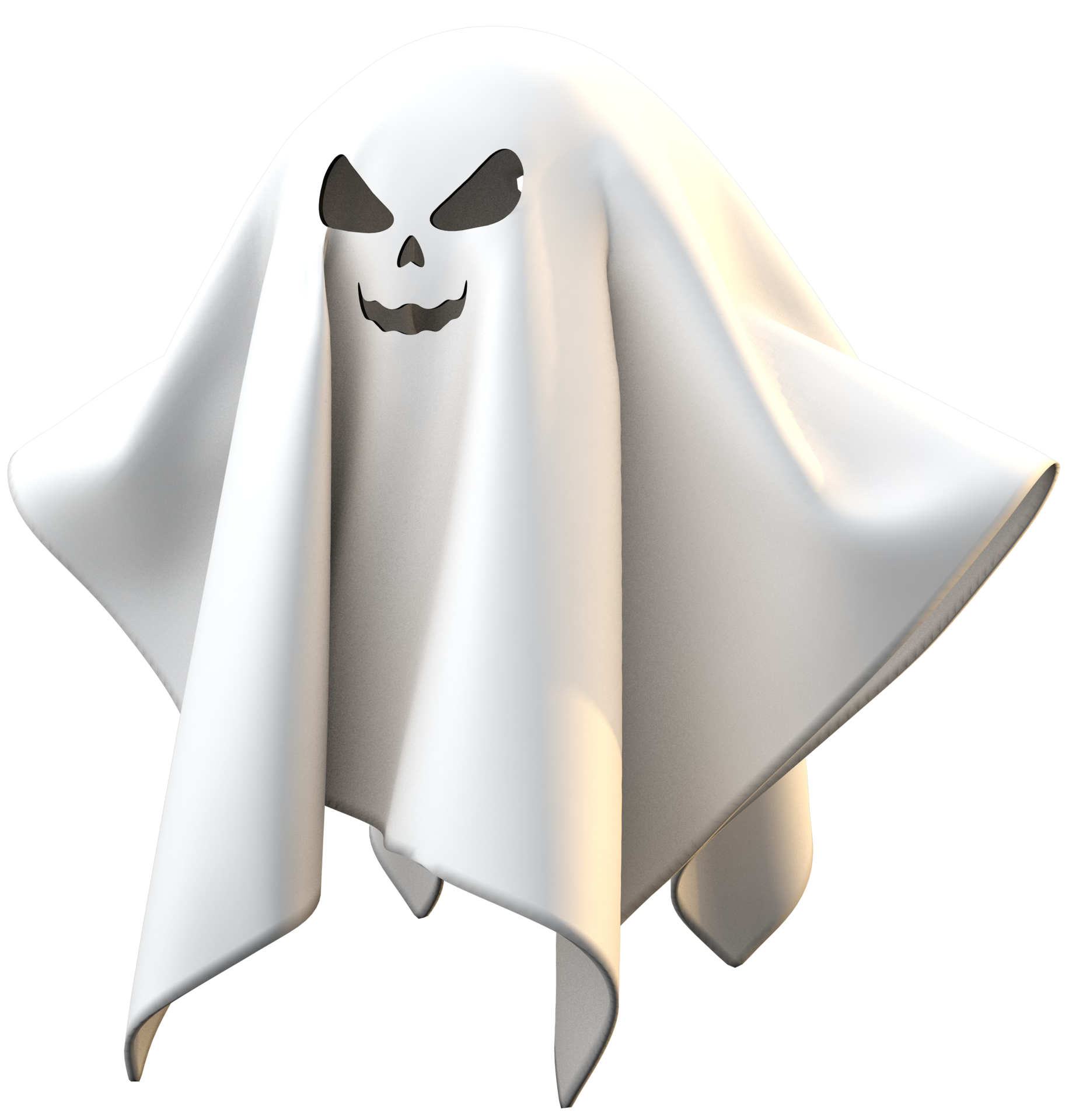 The PNG 3d Images, Halloween 3d White Ghost Scary Face Png Right View,  Halloween, 3d, White PNG Image For Free Download