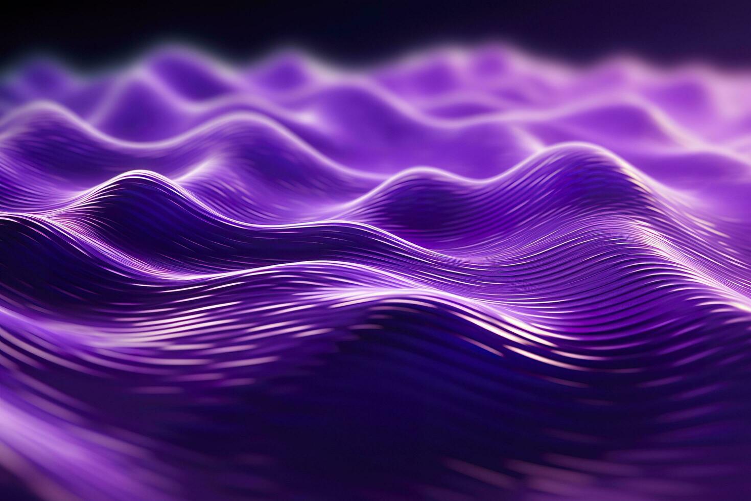 3D renders technological waves with purple, and vibrant colors. AI Generative photo