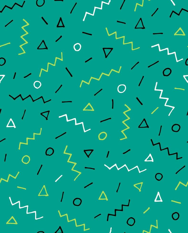 a green background with geometric shapes and lines vector