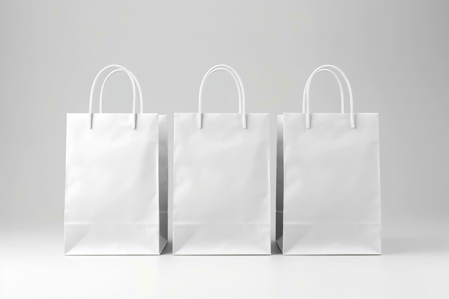 Shopping bag mockup design on white background. Generative AI photo