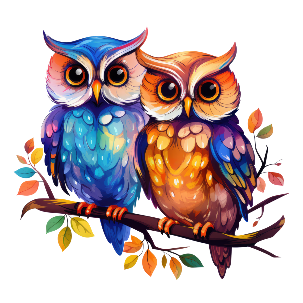 Beautiful Owls - Generative Ai png