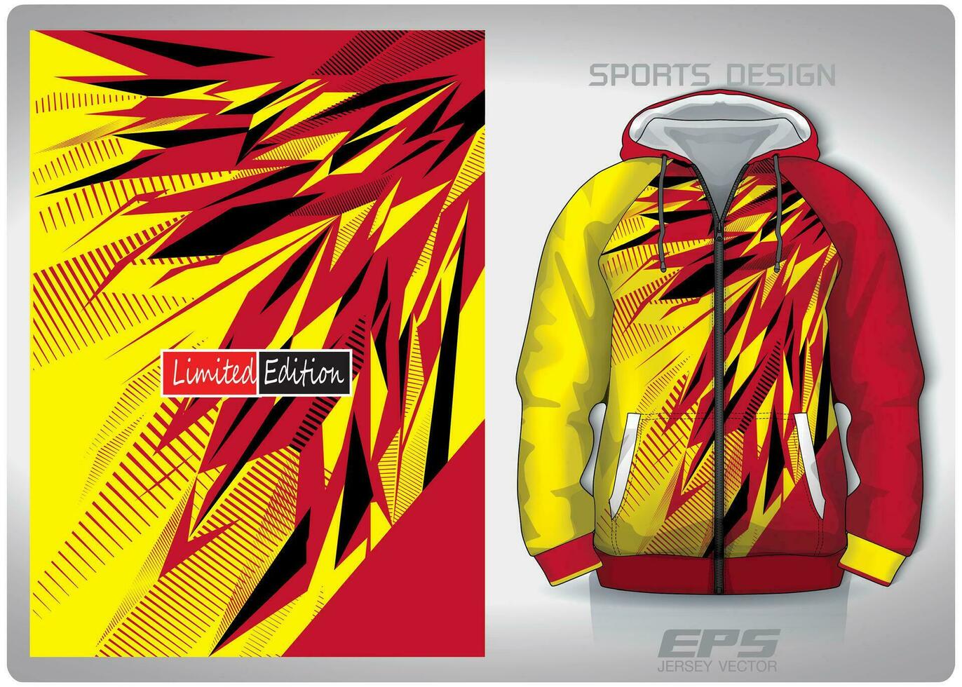 Vector sports shirt background image.red and yellow broken glass pattern design, illustration, textile background for sports long sleeve hoodie, jersey hoodie